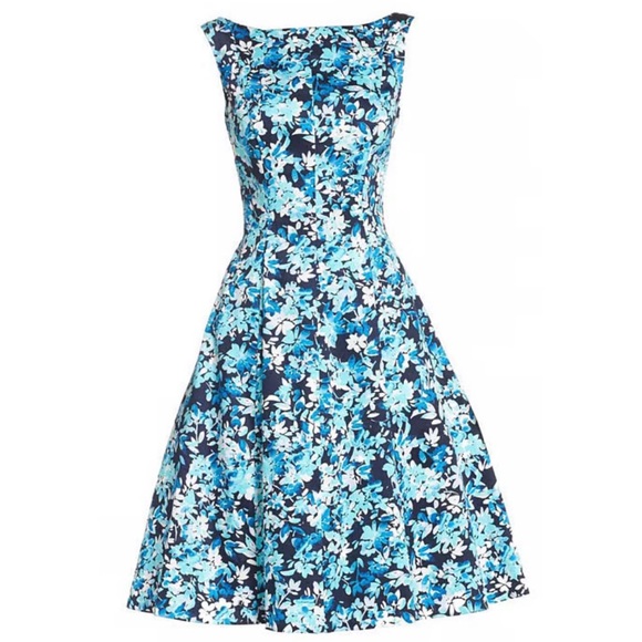 Maggy London Dresses & Skirts - NWT, Maggy London Fit and Flare Sleeveless Summer Dress, Navy and Aqua, Sz 8